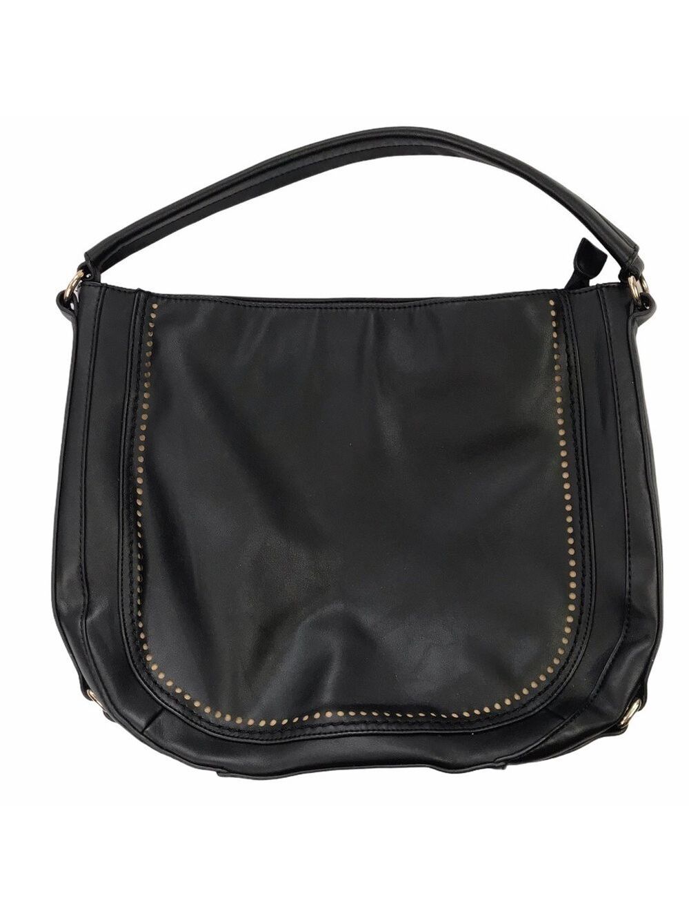 Shiraleah Black Shoulder Bag Large Faux Leather Slouchy Tote Minimalist Purse